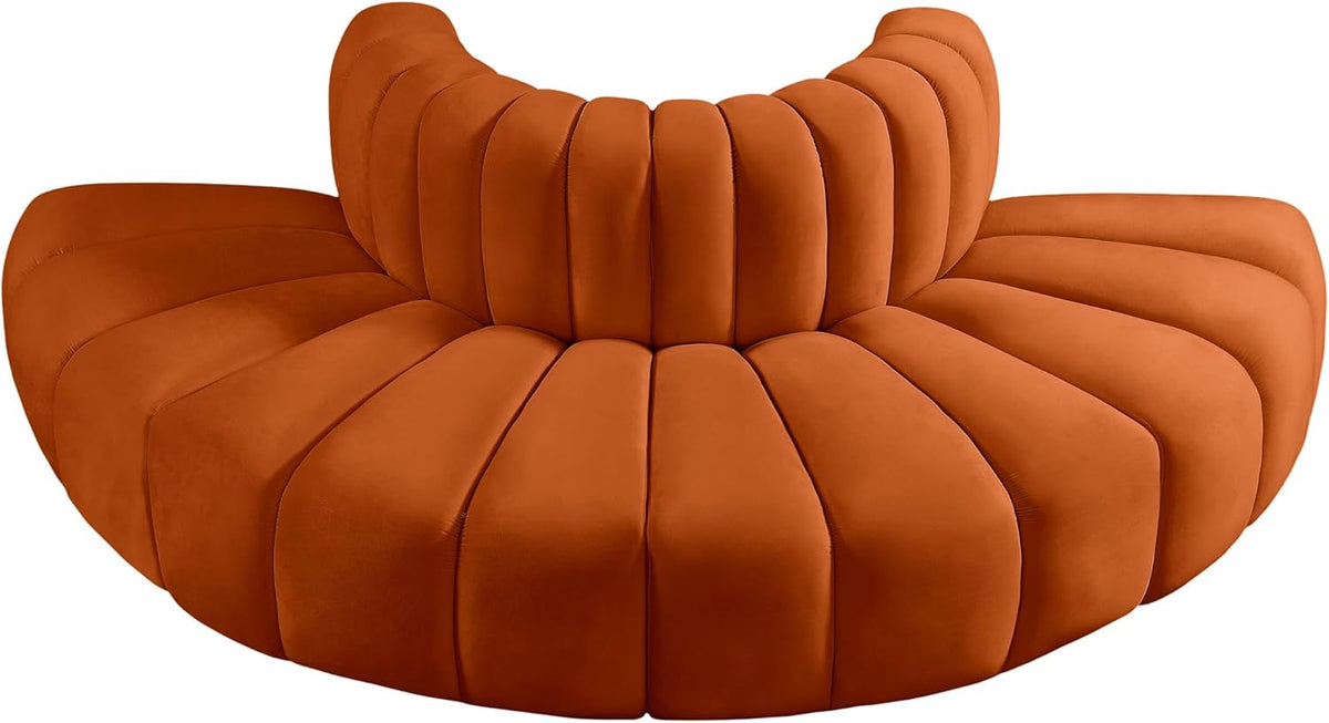 Cognac Velvet Sofa W29971