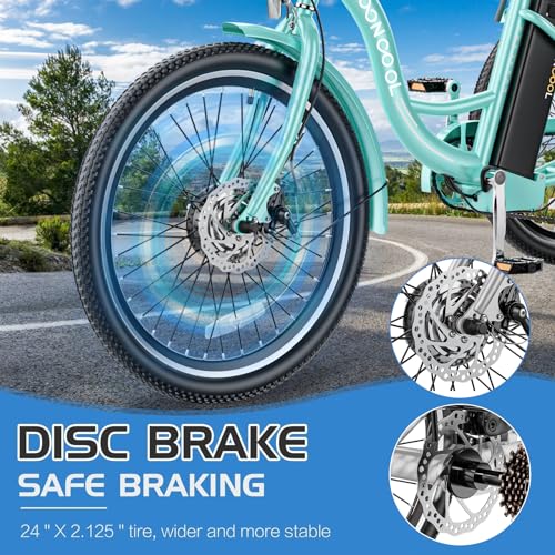 Electric Tricycle 350W 36V Removable Battery 7 Speeds 3 Wheels E425287