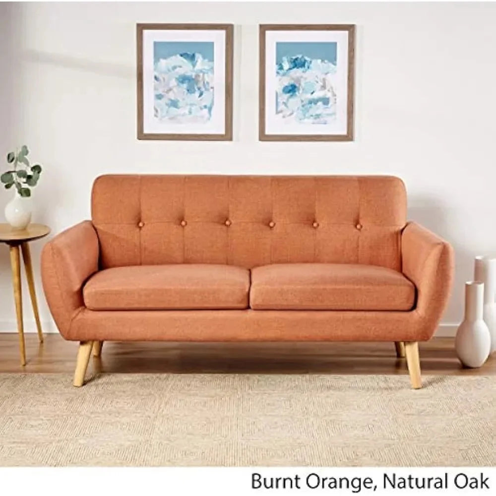 Burnt Orange Fabric Petite Sofa W105143