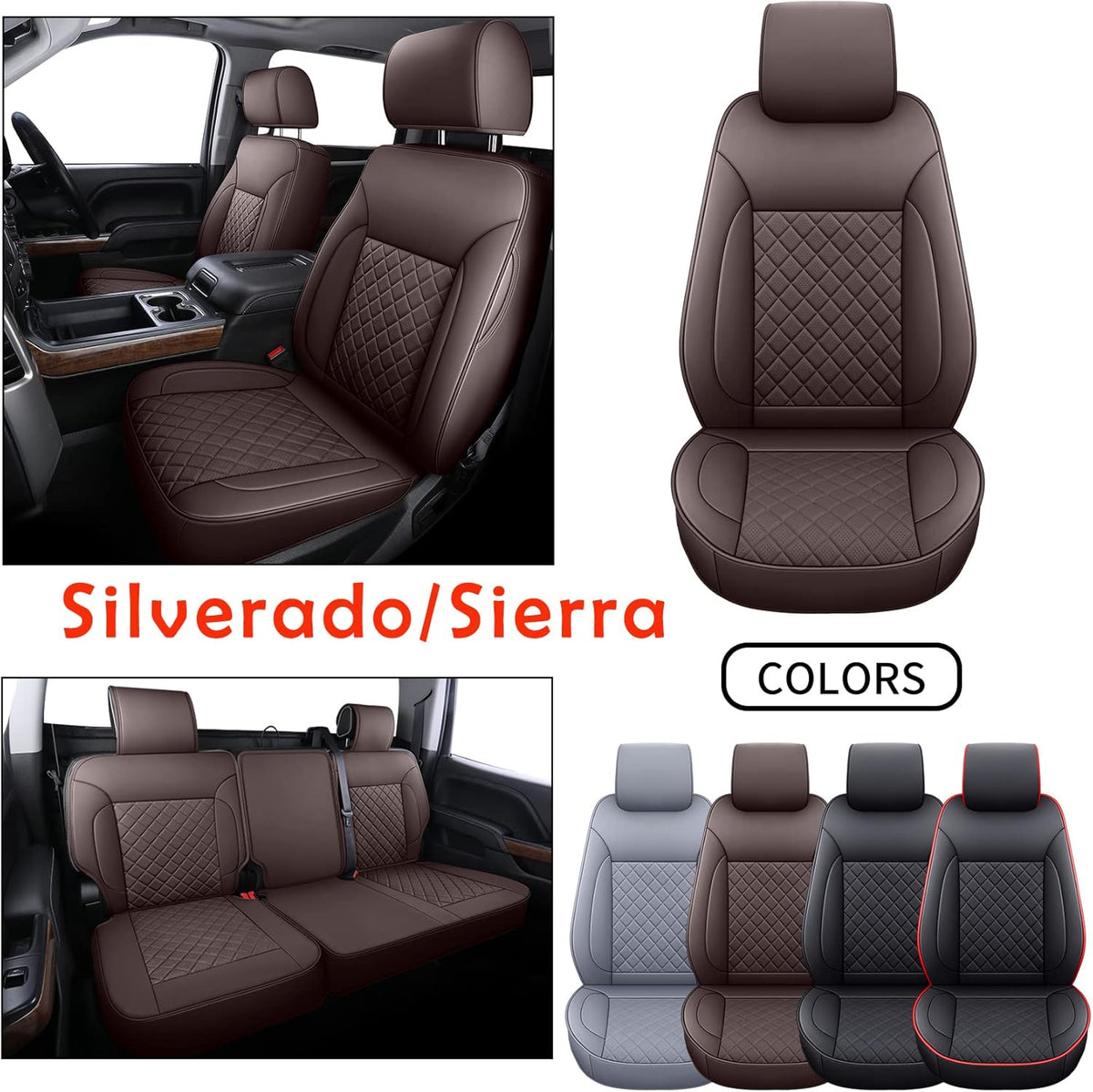 Full Set Water Proof Faux Leather Seat Covers E438452