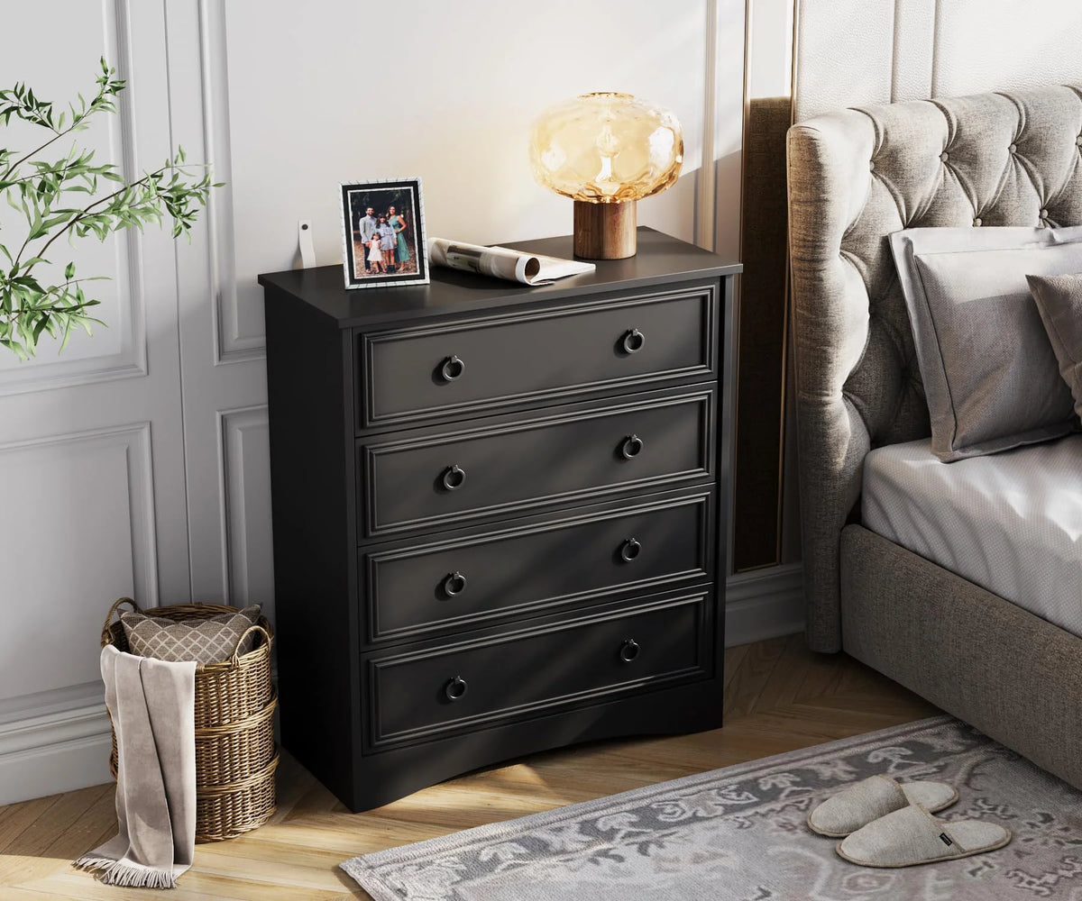 4 Drawer Gray Wood Dresser F288
