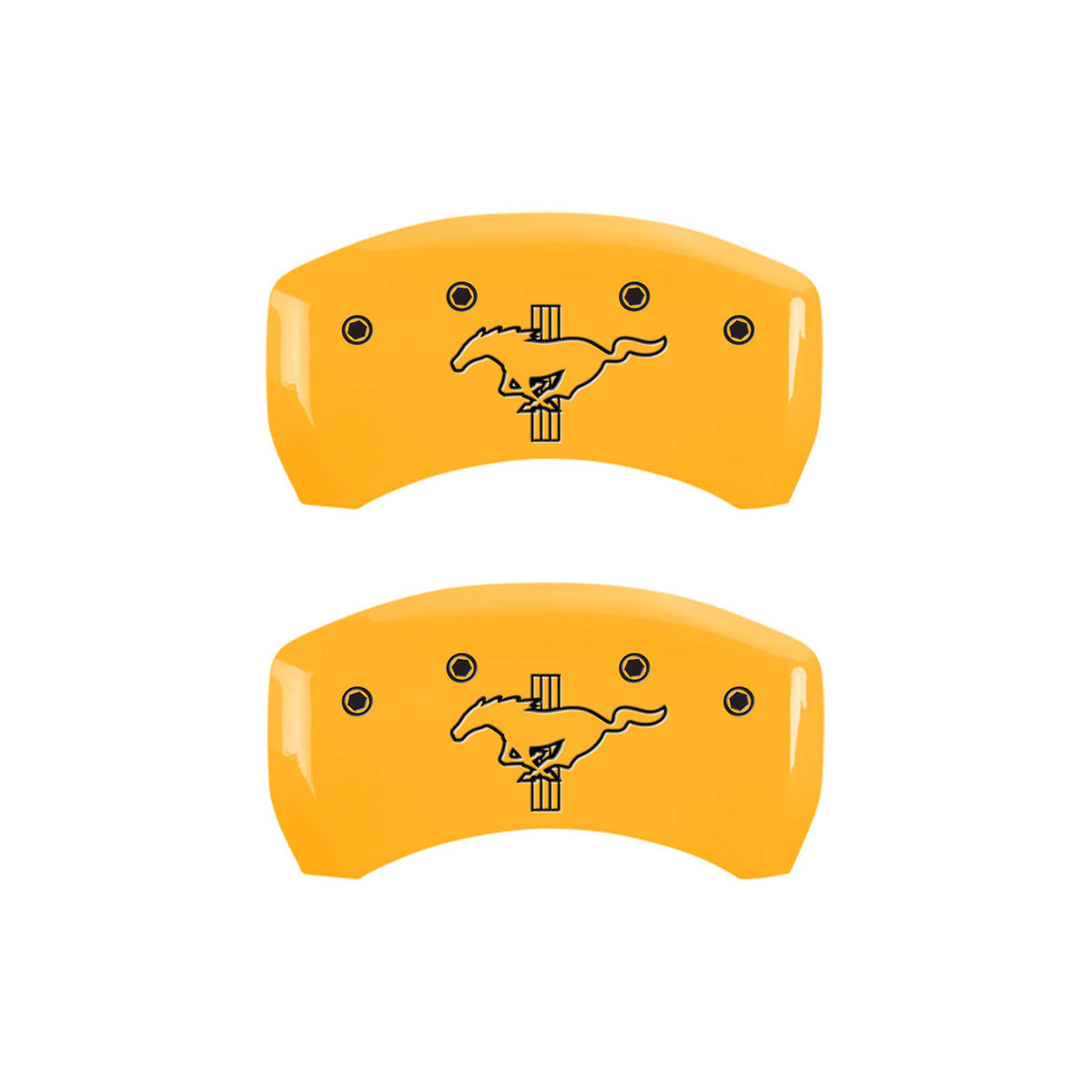 Rear Set 2 Caliper Covers Black Yellow Finish V5220
