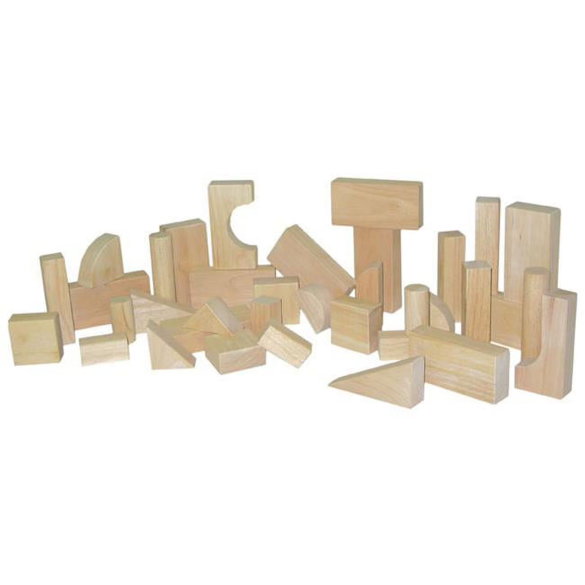 13 Shapes 36 Pieces Hard Maple Blocks Toddler Set Y133