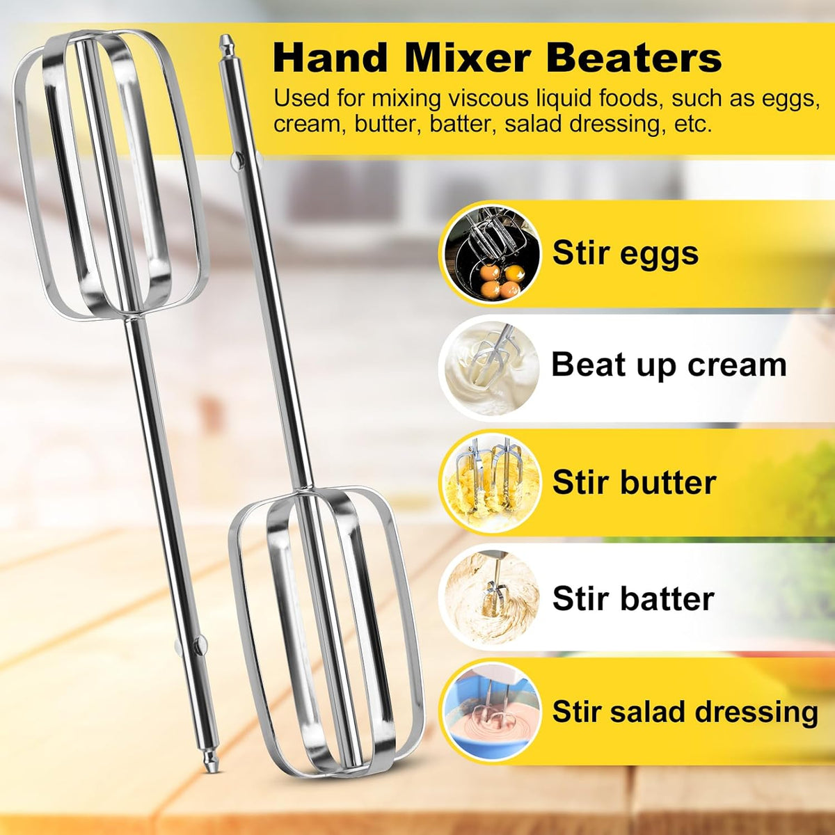 Hand Mixer Beaters Whisk & Dough Hooks (Pack of 4) Q65769