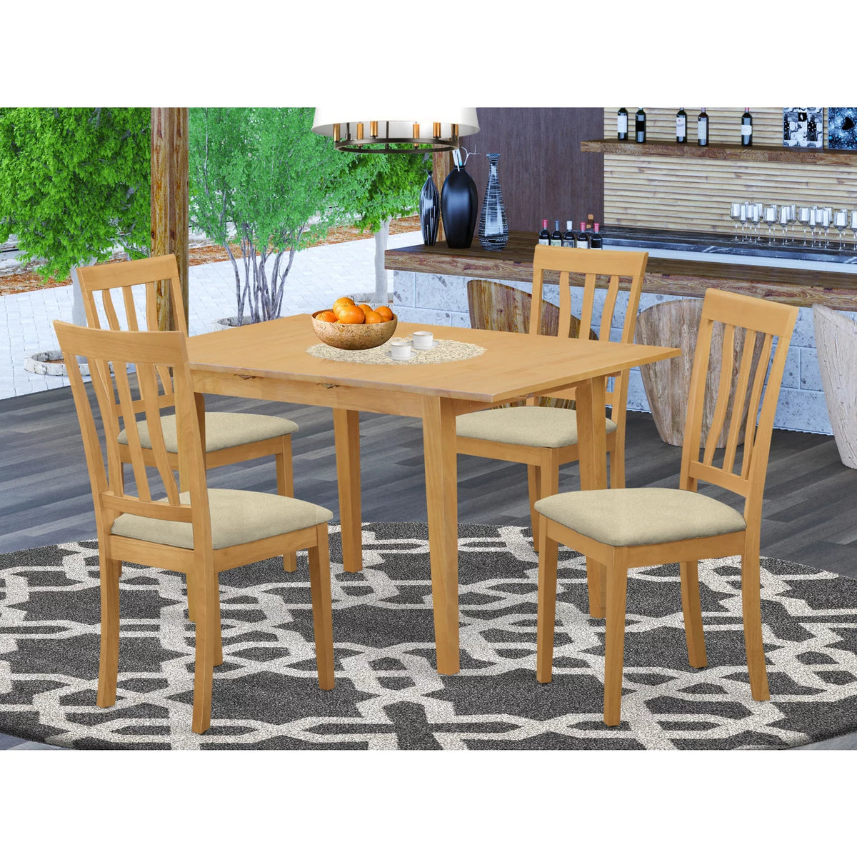 5 Pc Dining Table and 4 Chairs Y750936
