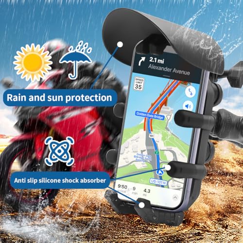 Motorcycle Phone Mount Holder Metal Stand 4.7-7 Inch F7782