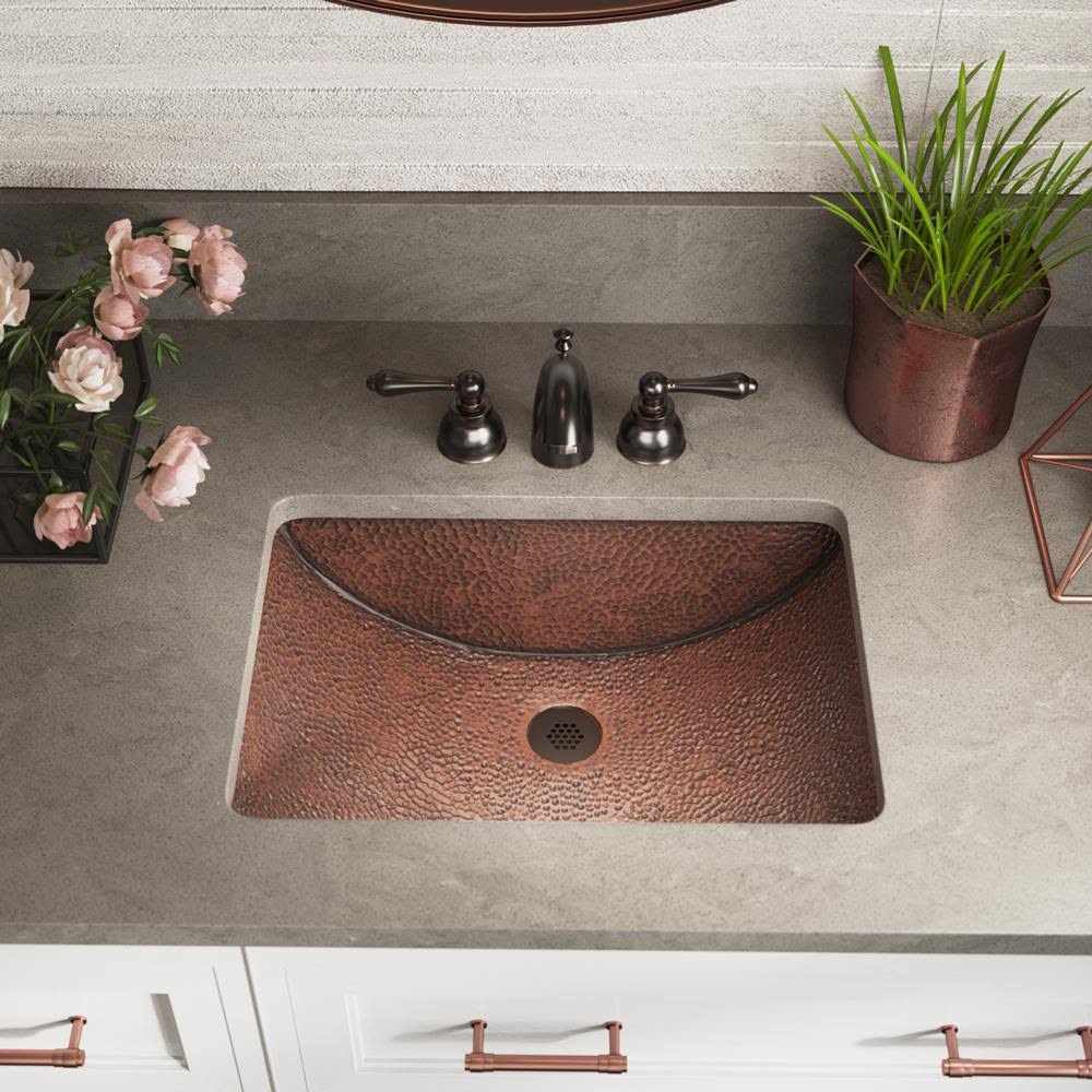 Copper Rectangular Undermount Bathroom Sink L437983