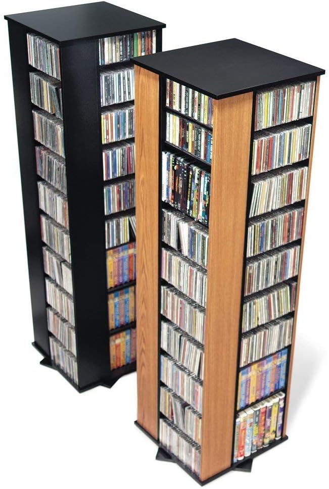 Black Four-Sided Spinning Tower Storage Cabinet Y584
