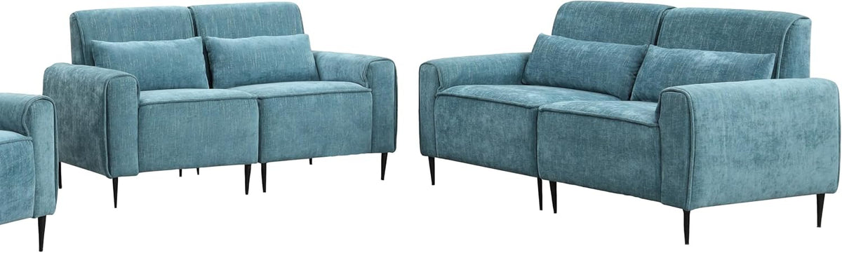 Blue Chenille Sofa Loveseat Set W966820