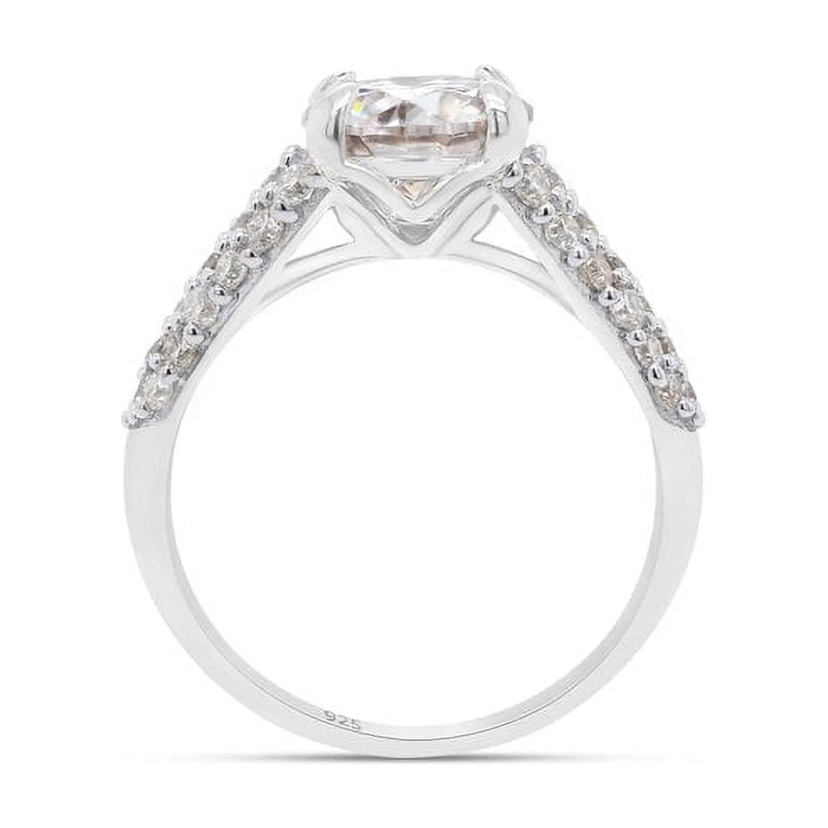 14K White Gold Multi Row Solitaire Ring L3773