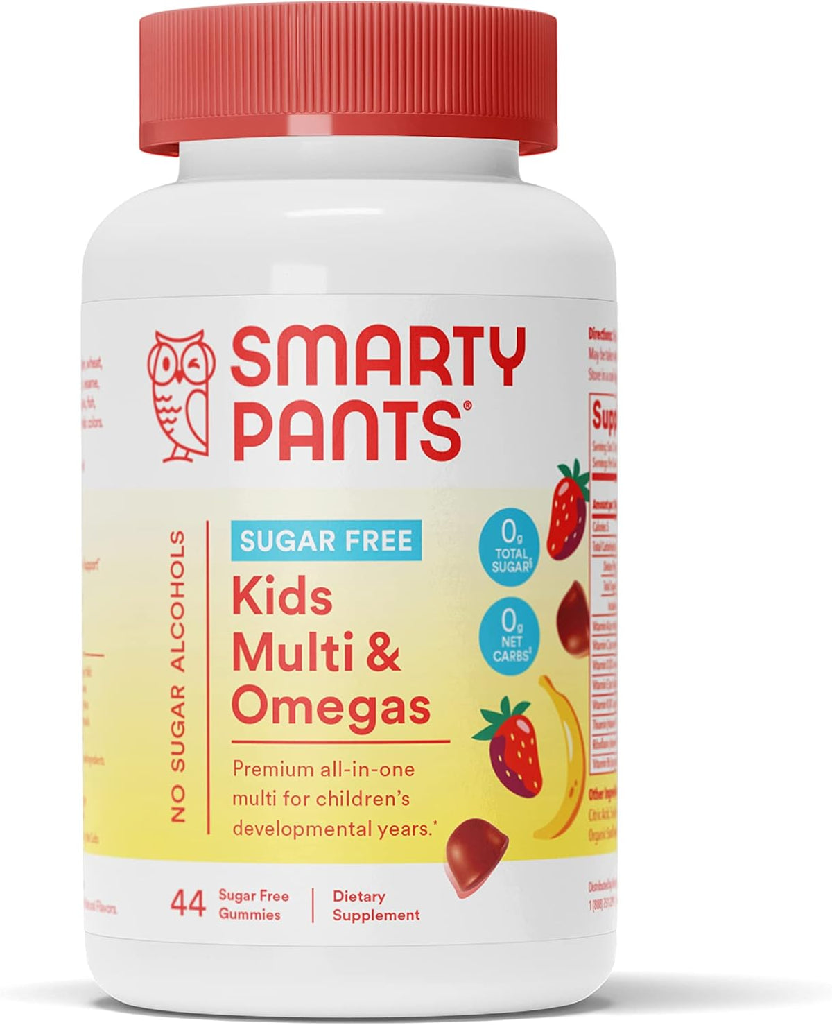 Kids Multivitamin Gummies, Sugar Free: Omega 3 & Magnesium Gummies Plus L-Theanine, Lemon Balm, Calm Chews, Sherbet Flavor - 50 Count C20047