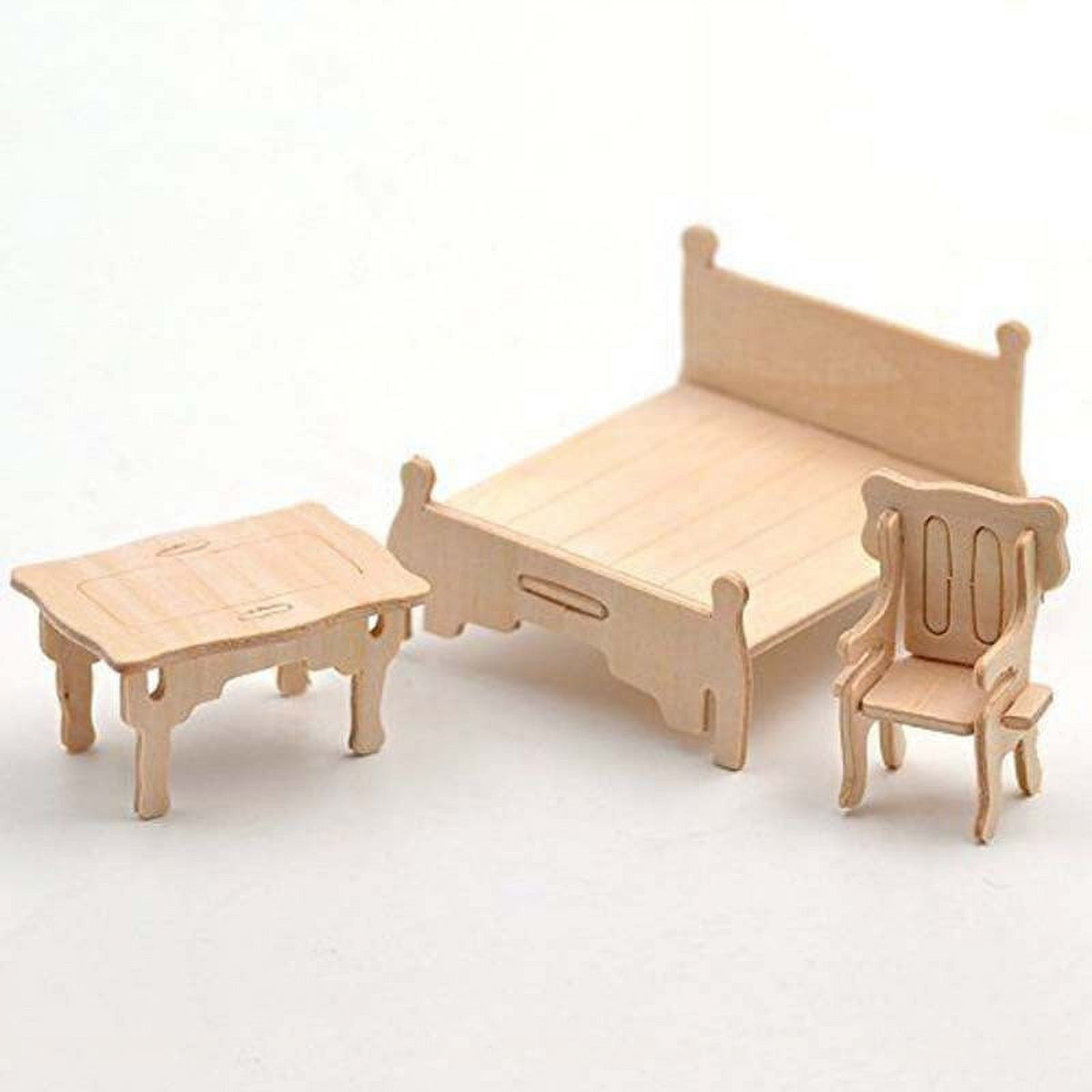 Vintage Wooden Dolls Puzzle Set House Miniature W7538