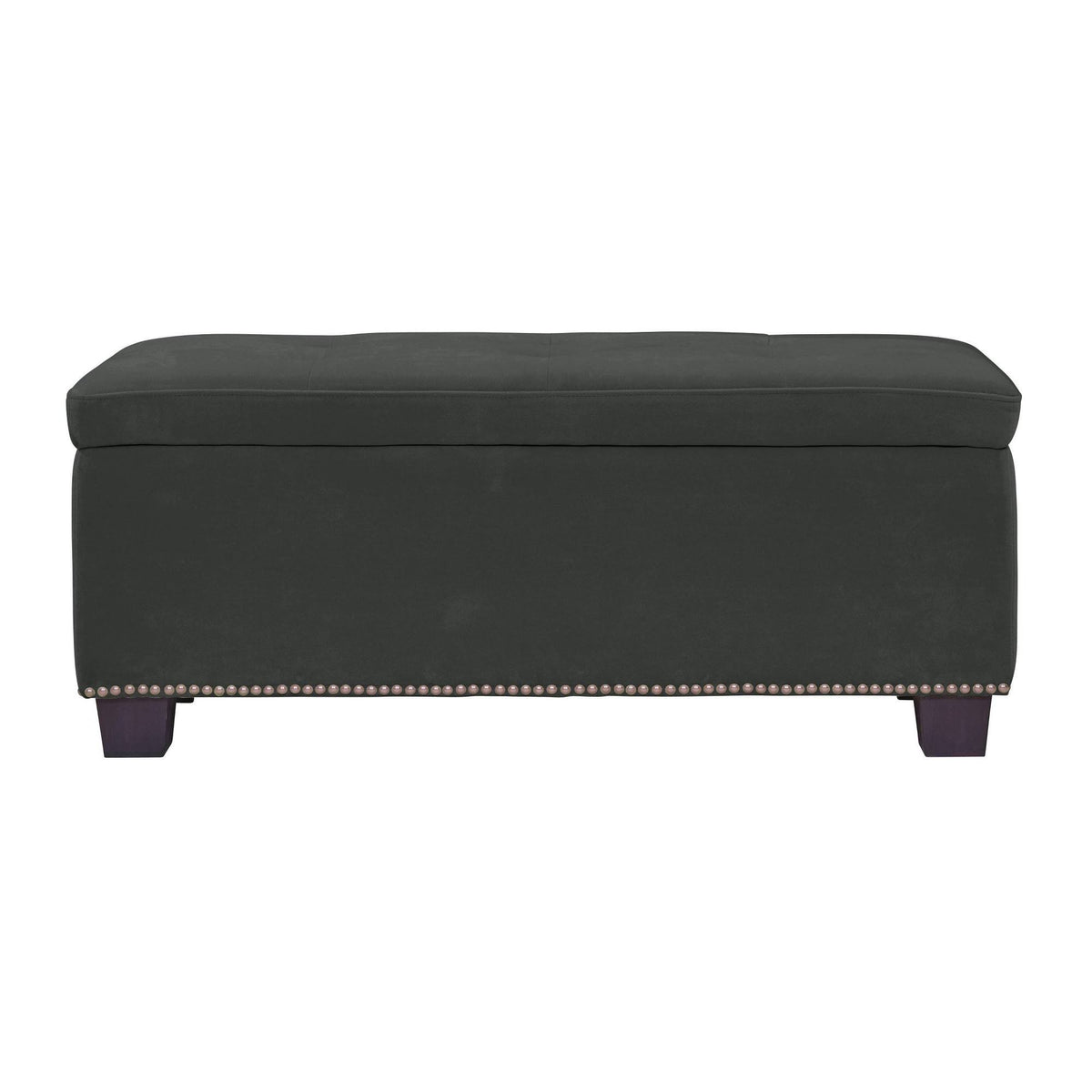 Tufted Storage Ottoman Velvet Gray B639
