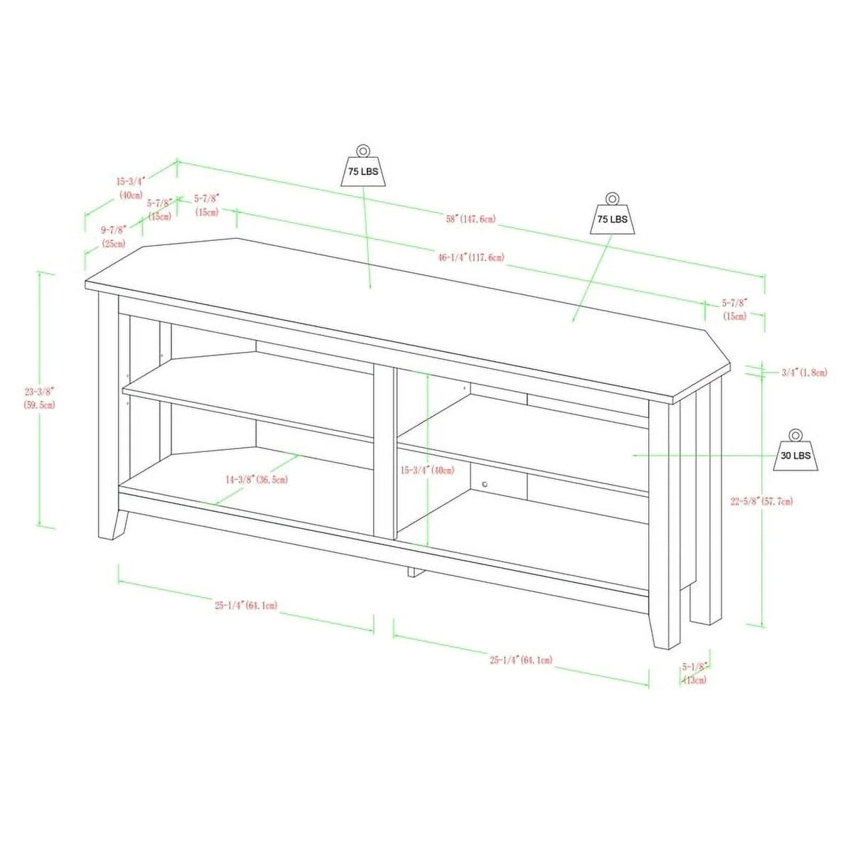 Wood Corner TV Stand C8448