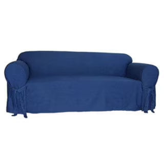 Blue Denim Cotton 1-Piece Sofa Slipcover T328295