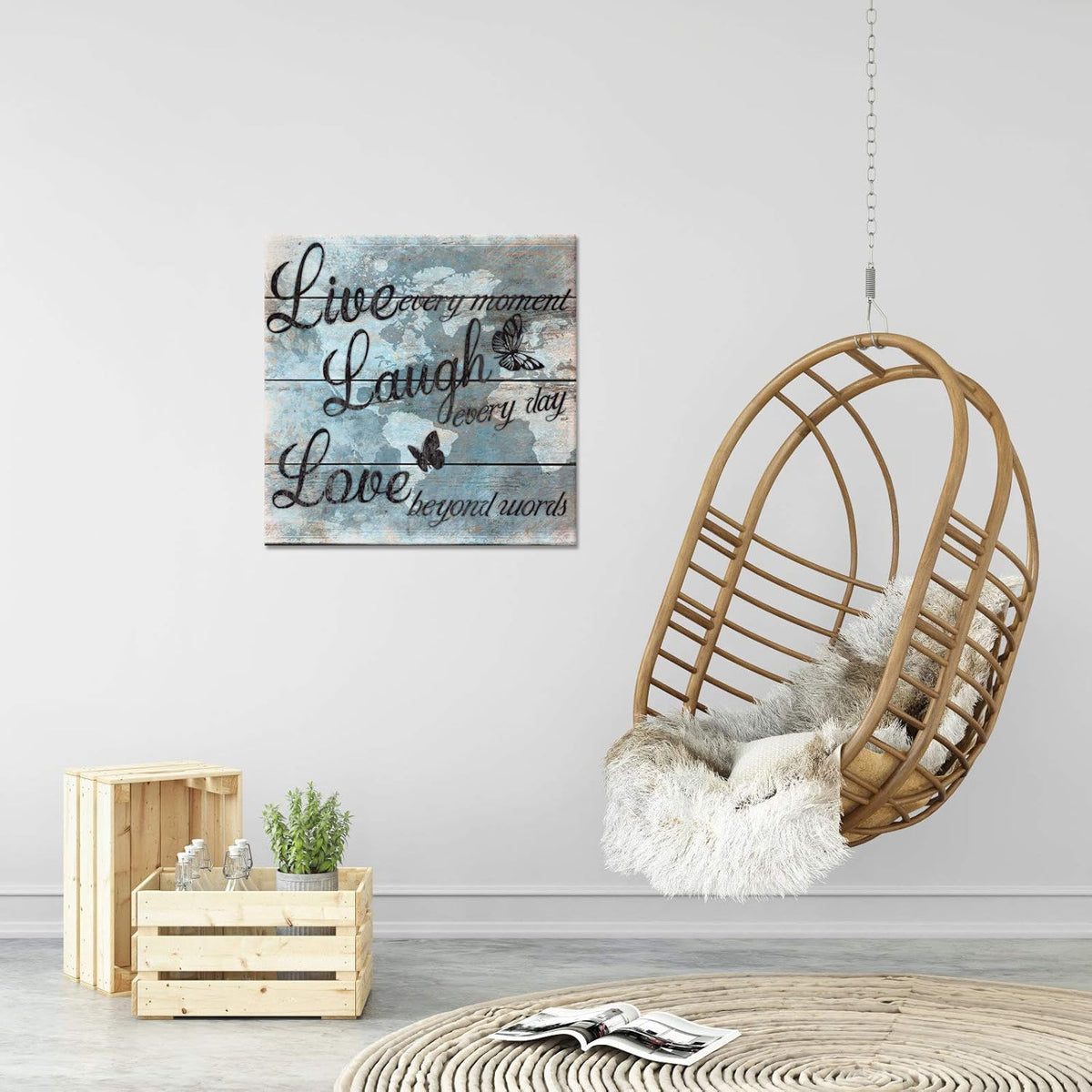 Butterfly Canvas Wall Art 24x24 Y643