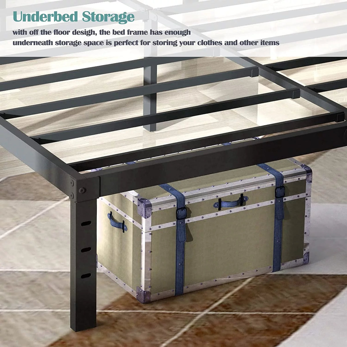 Queen Size Metal Bed Frame E56972