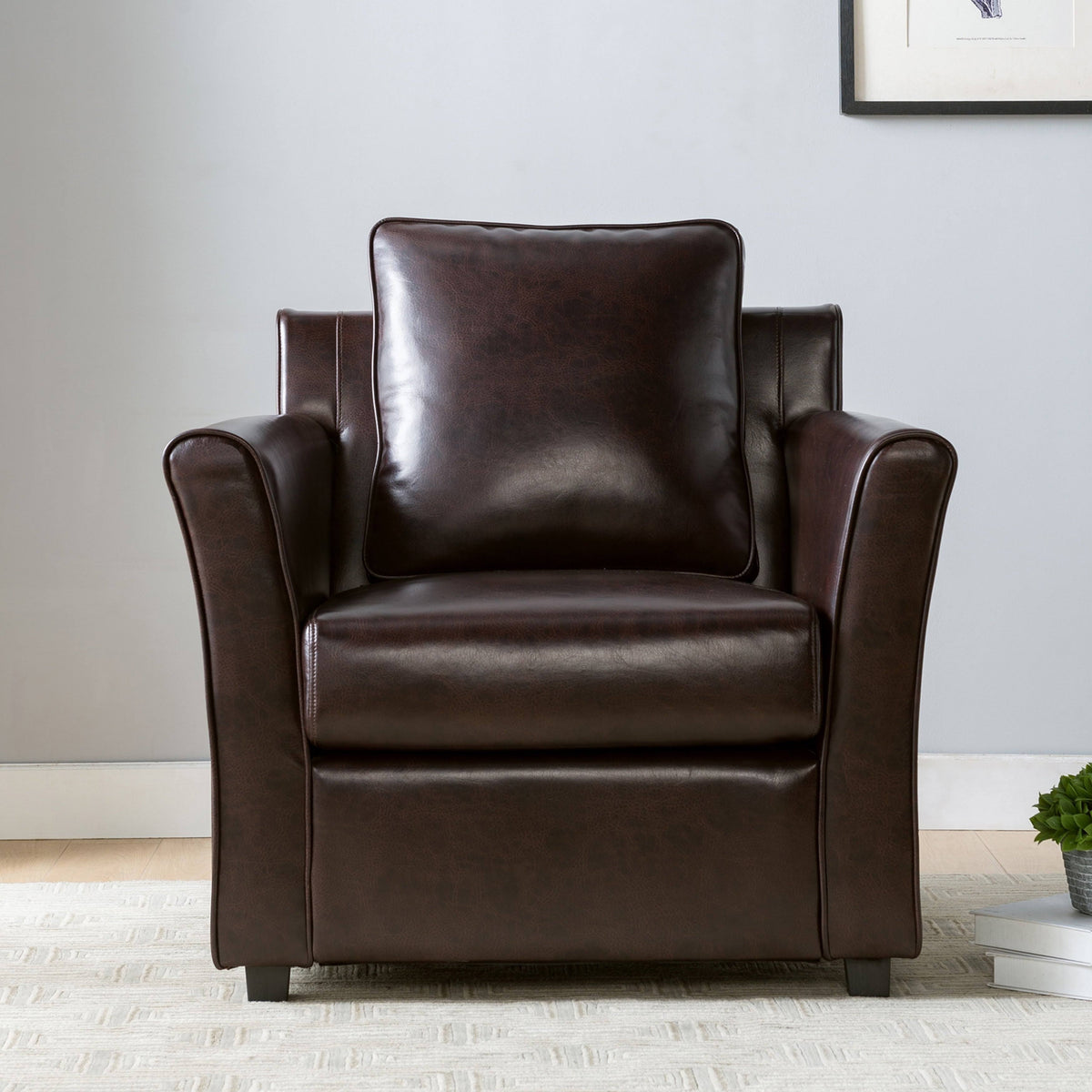 Grey Faux Leather Club Chair V799312