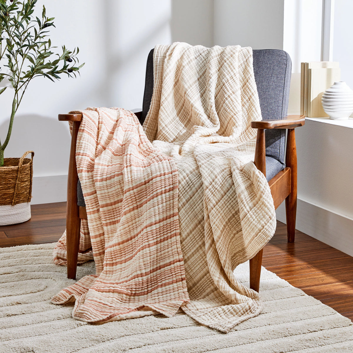 Striped Gauze Throw 50 x 72 C24261