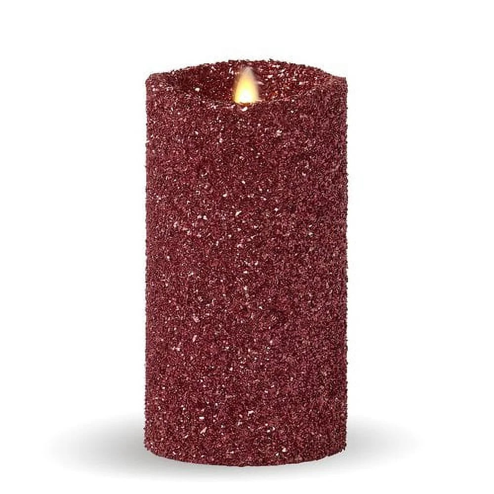 Blue Glitter Pillar Candle I5047