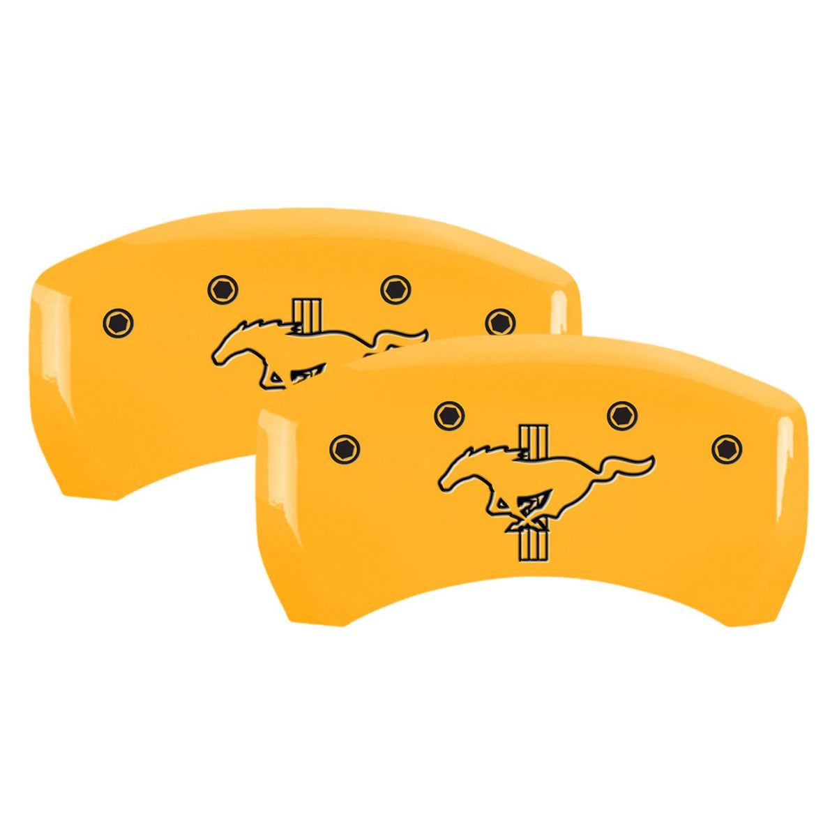Rear Set 2 Caliper Covers Black Yellow Finish V5220