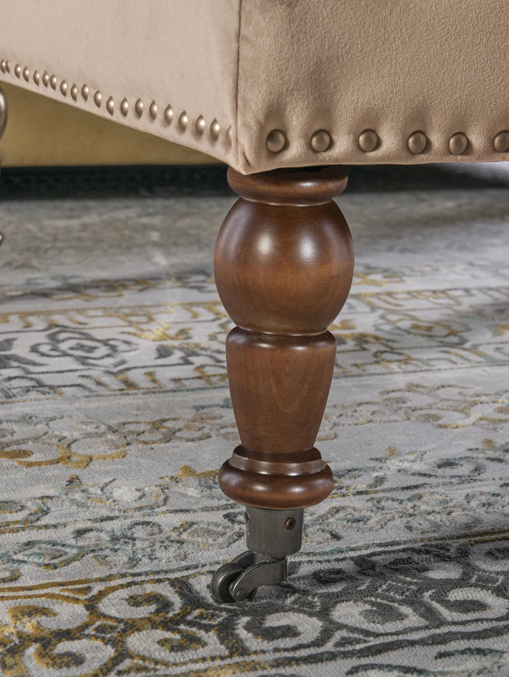 Velvet Square Tufted Ottoman T778