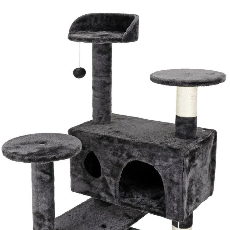 Dark Gray Cat Tree & Scratching Post Tower P121