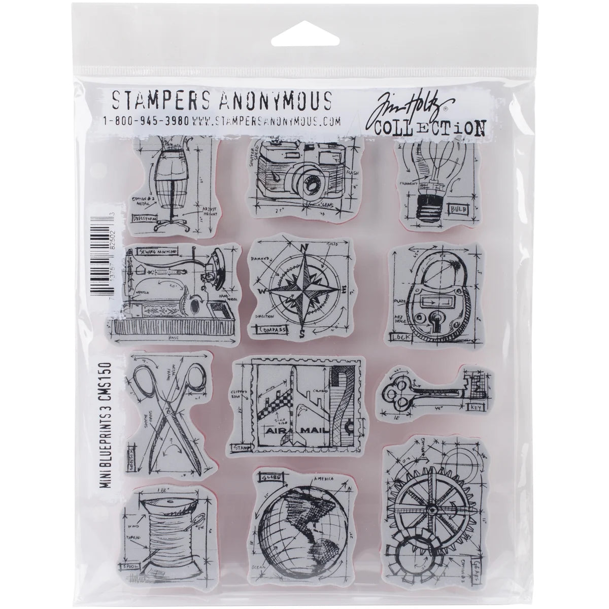 Mini Blueprints Cling Stamps W494310