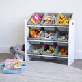 White Grey Toy Storage Organizer with 9 Bins A20389