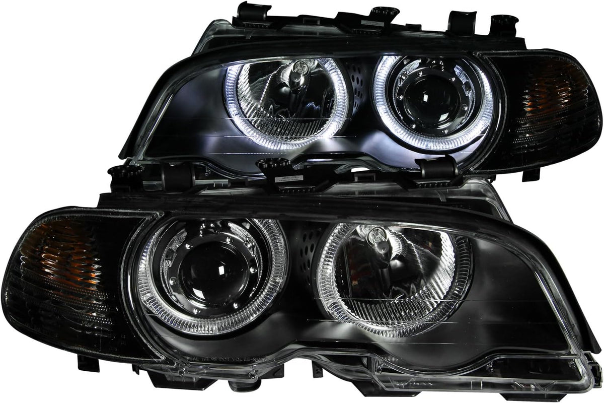 PROJECTOR HEADLIGHTS BLACK CLEAR HALO CORNER LIGHTS R11873