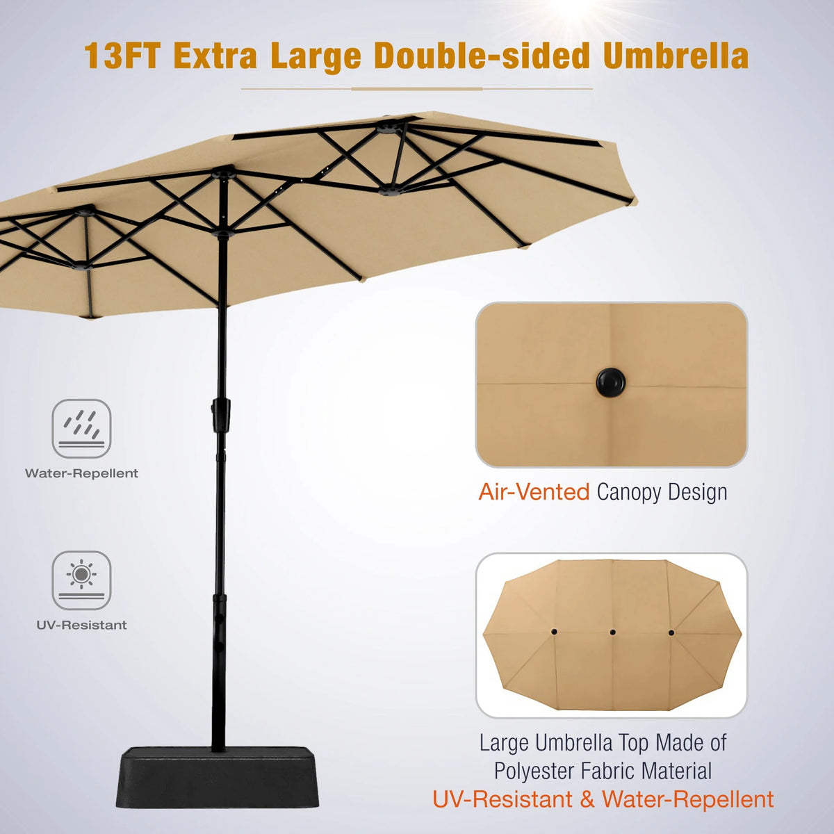 8-Piece Outdoor Patio Set with 13 ft Navy Umbrella X482