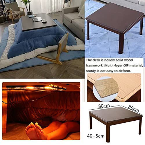 Brown Low Table with Heater and Blanket S1214