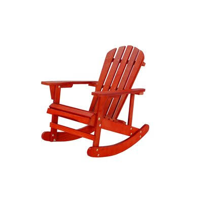 Solid Wood Rocking Adirondack Chair Red I2150