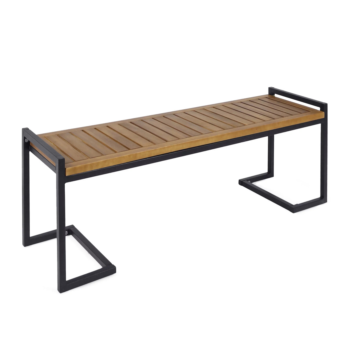Acacia Wood and Iron Bench B3589