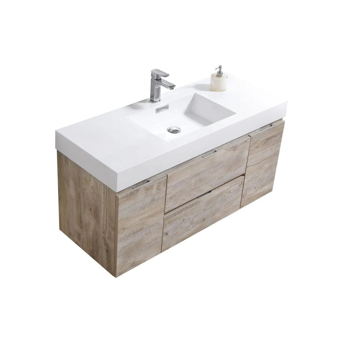 48 in. Wall Mount Nature Wood Bathroom Vanity Q41919