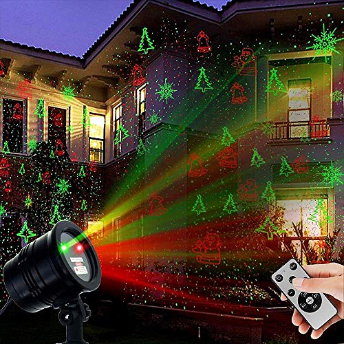 Red and Green Star Show Christmas Laser Lights O243289