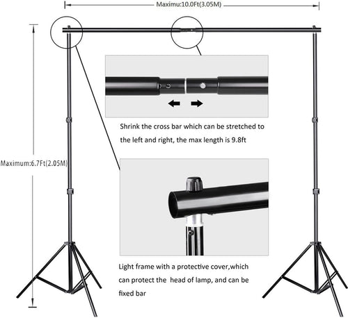 100% Pure Muslin 6.5 Ft x 10 Ft Chromakey Green Screen Backdrop with Backdrop Stand Kit A11144