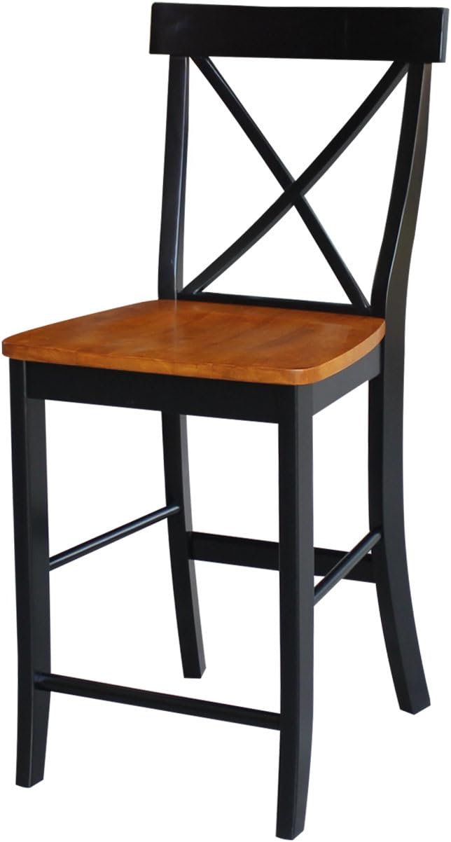 X Back Stool Barstool 24 inch Pecan P202674