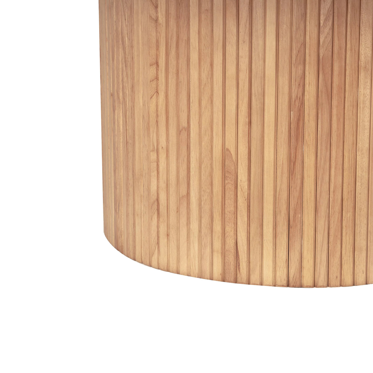 Round Wood Coffee Table with Pedestal End Table Natural 35.5" W471712