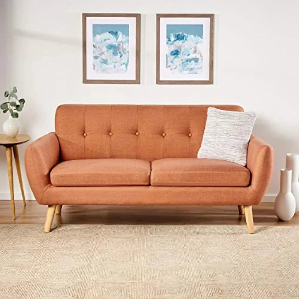 Burnt Orange Fabric Petite Sofa W105143