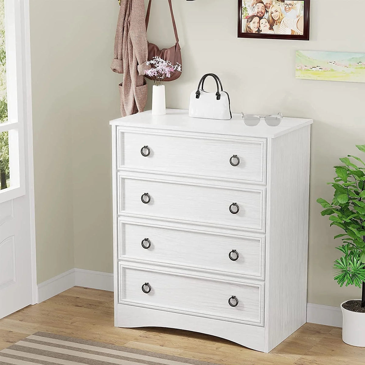 4 Drawer Gray Wood Dresser F288