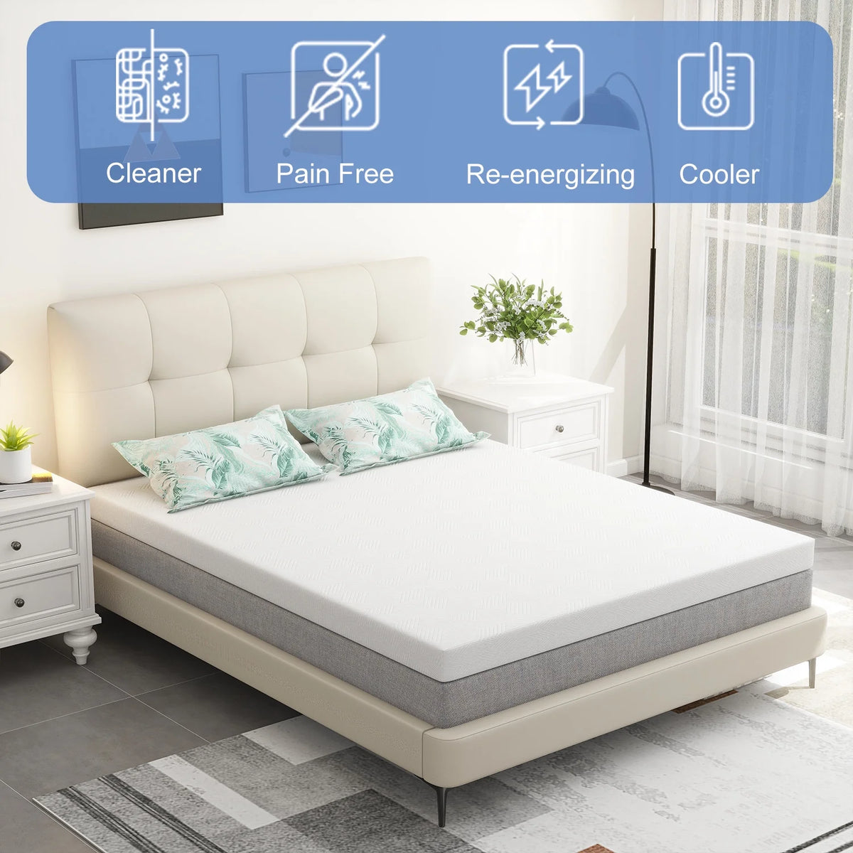 14 inch Gel Memory Foam Queen Size Mattress H529