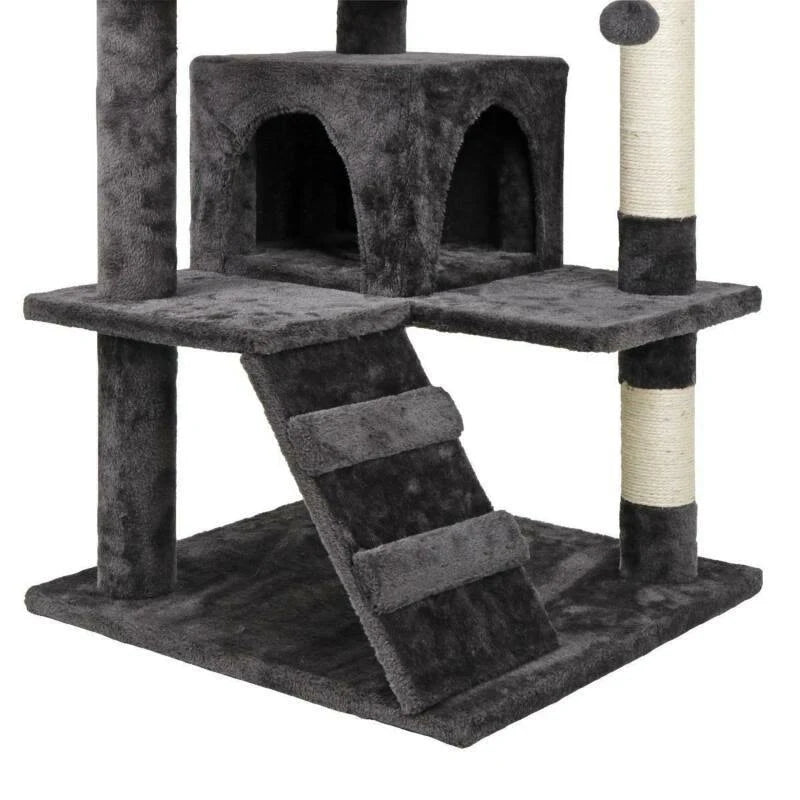 Dark Gray Cat Tree & Scratching Post Tower P121