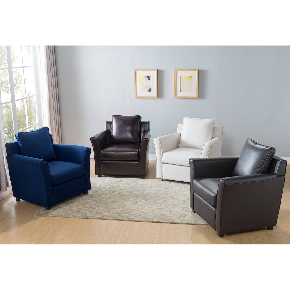 Grey Faux Leather Club Chair V799312