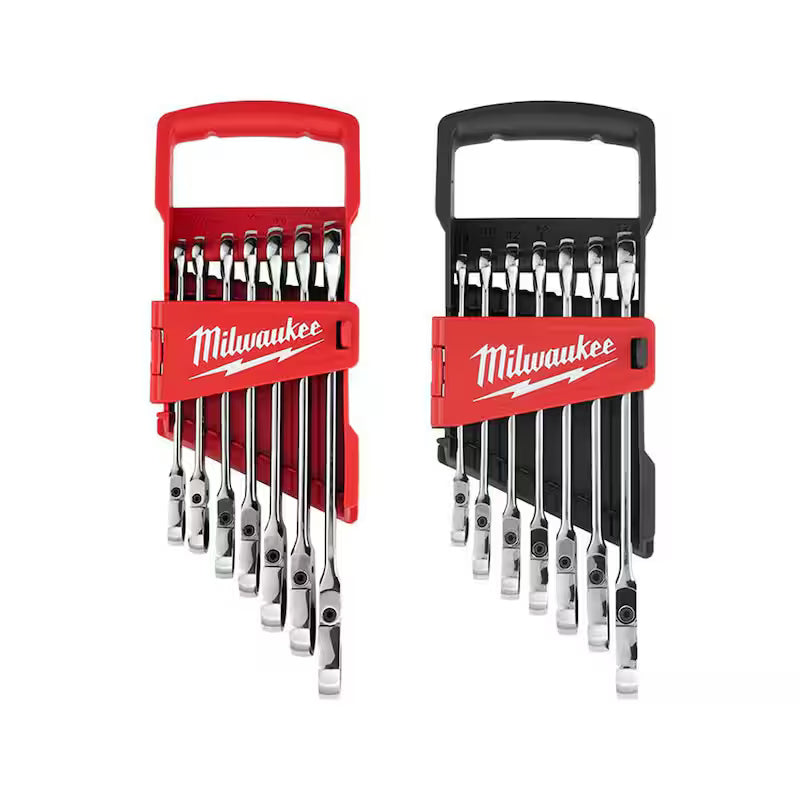 14-Piece Flex-Head Ratcheting Combination Wrench Set SAE and METRIC B7484
