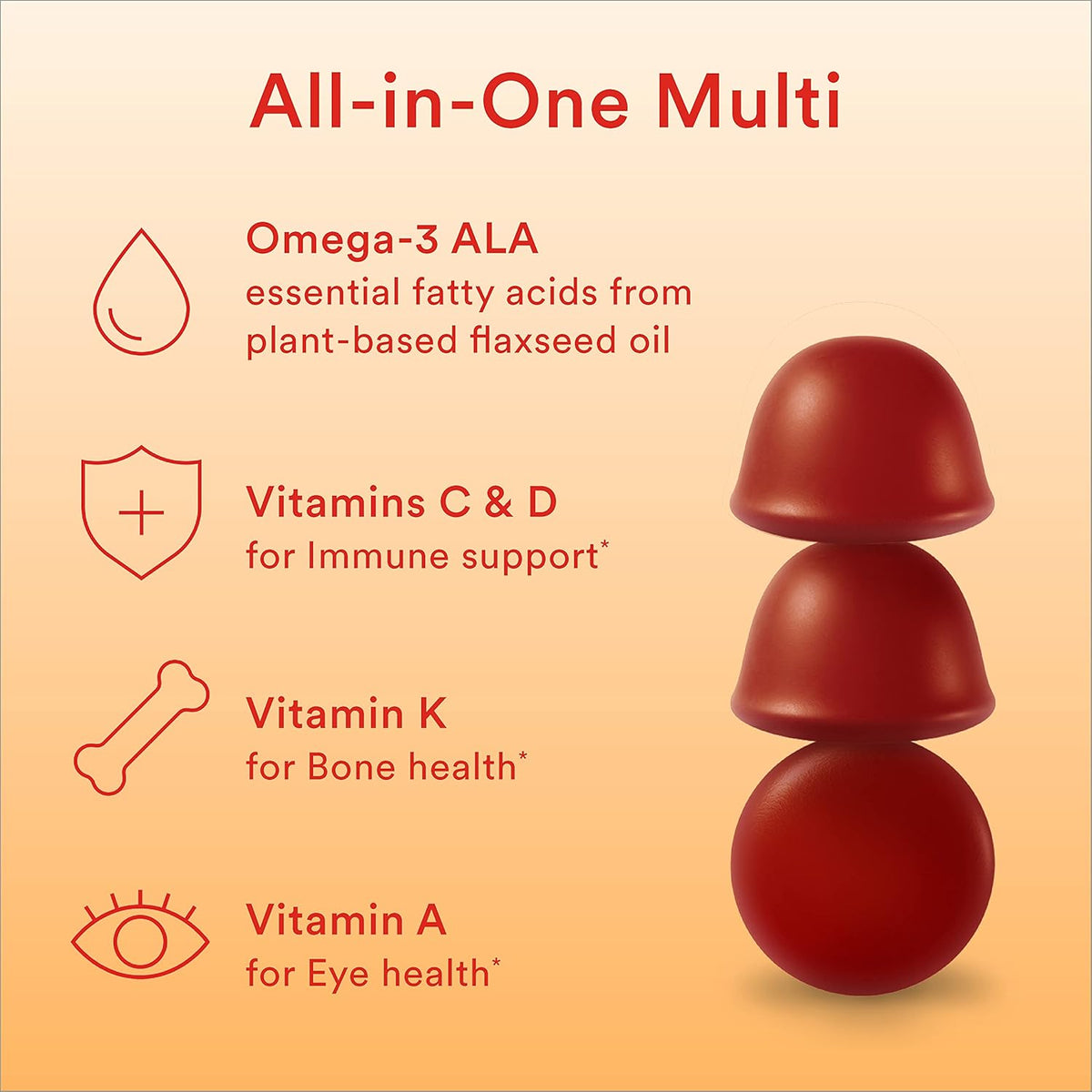 Kids Multivitamin Gummies, Sugar Free: Omega 3 & Magnesium Gummies Plus L-Theanine, Lemon Balm, Calm Chews, Sherbet Flavor - 50 Count C20047
