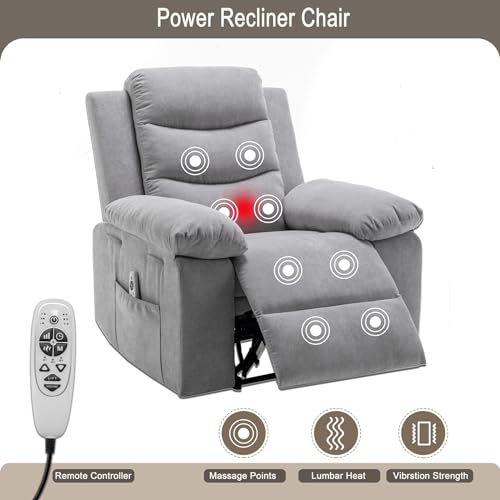 Fabric Velvet Single Sofa Chair with Footrest Dark Gray D843044