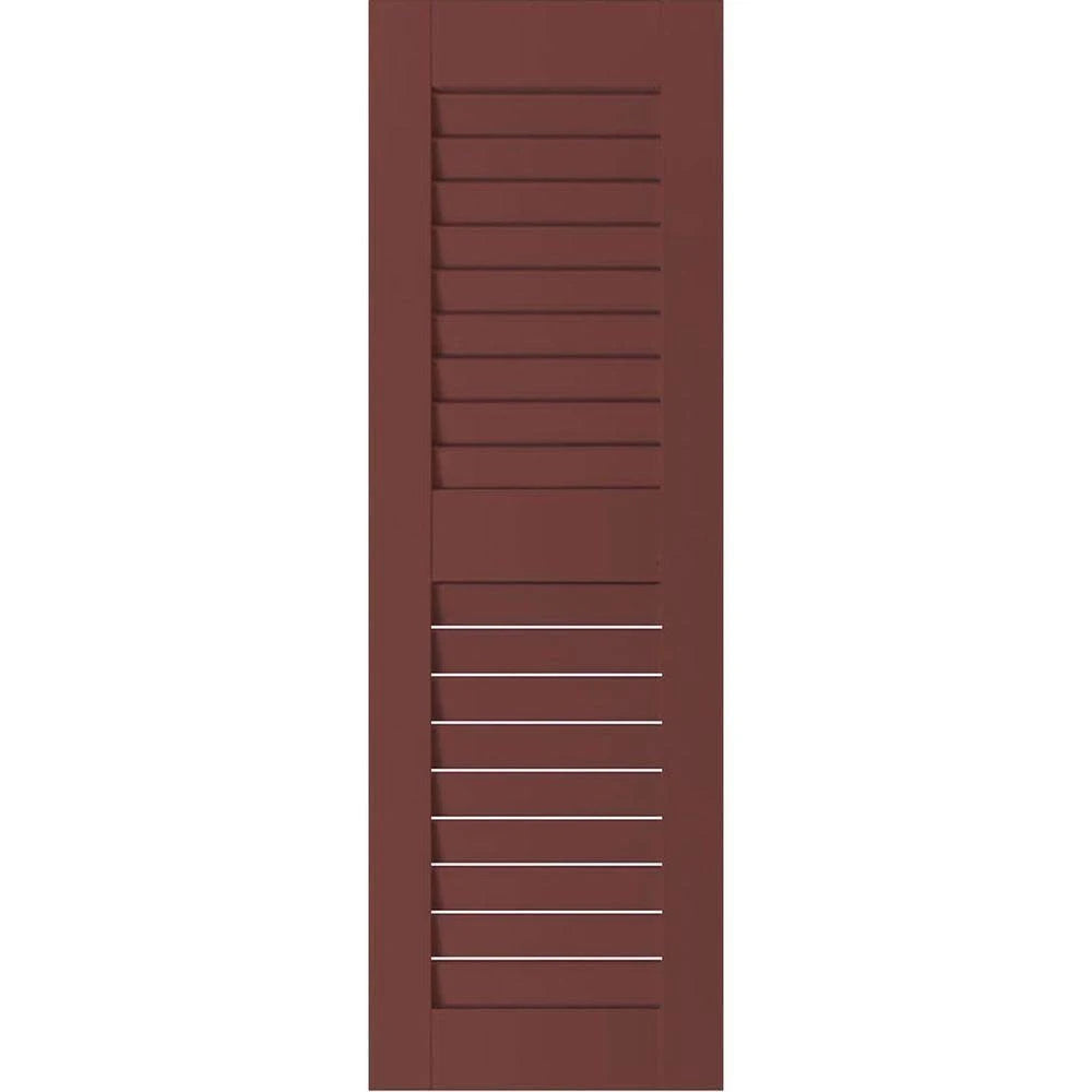 18 in. x 31 in. Exterior Real Wood Pine Louvered Shutters Pair L60959