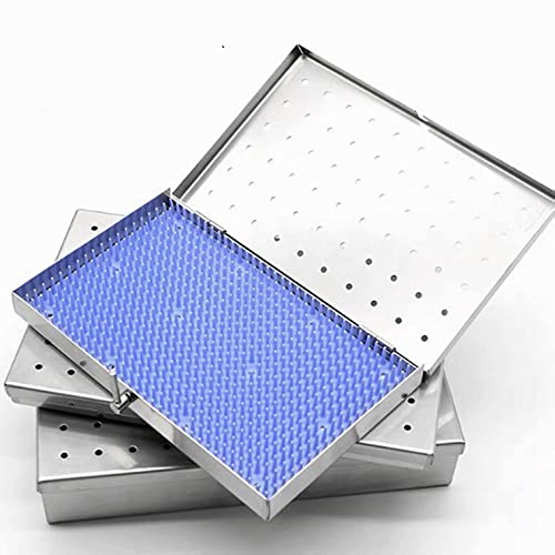 3 Pc Stainless Steel Sterilization Tray Box with Silicone Mat A849896