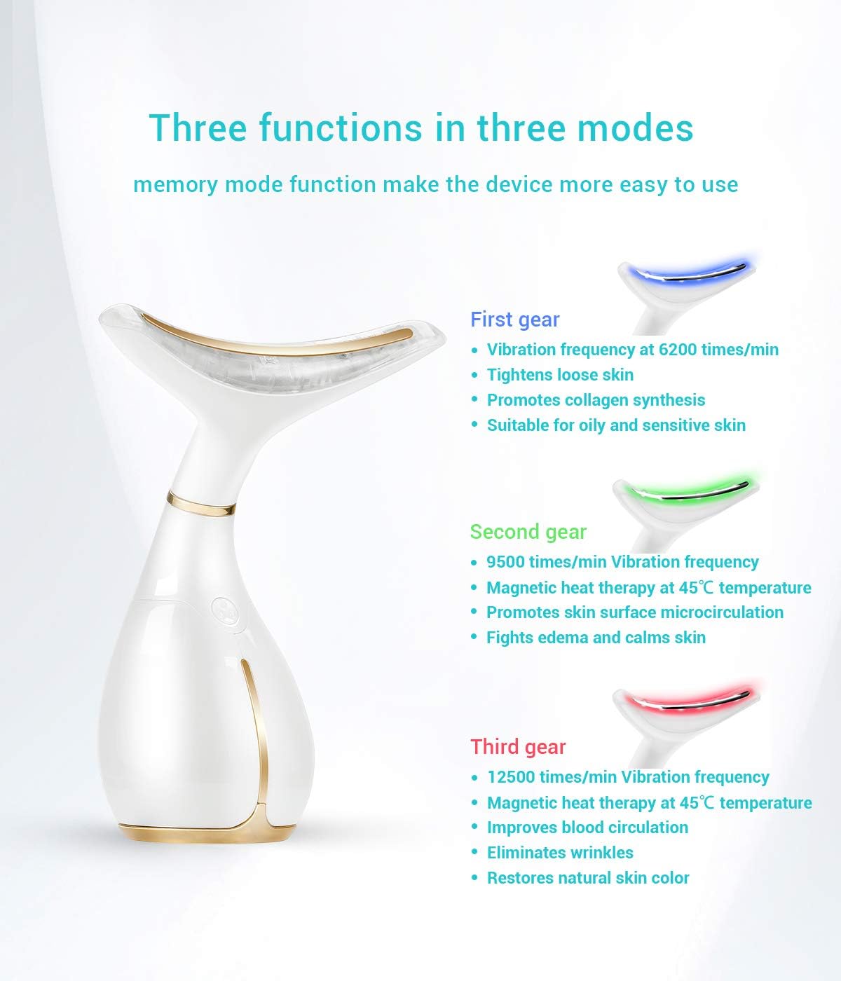 Portable Electric Face Massager with Heat & 3 Massage Modes Q86454